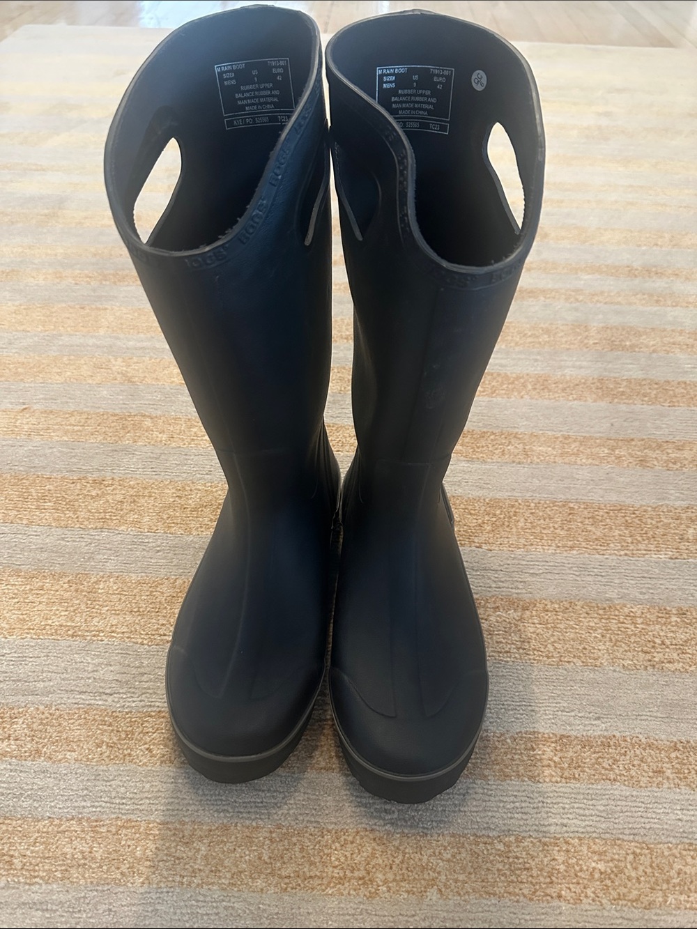 Classic Black Waterproof Rubber Rain Boots